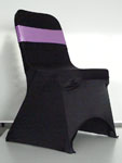 Black Chair Cover - Lilac Band