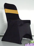 Black Chair Cover - New Gold Band