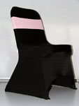 Black Chair Cover - Pink Band