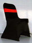 Black Chair Cover - Red Band
