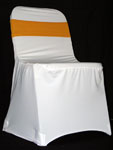 White Chair Cover - New Gold Band