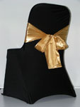 Black Chair Cover - Gold Sash