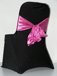 Black Chair Cover - Hot Pink Sash