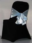 Black Chair Cover - Light Blue Sash