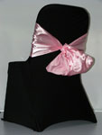 Black Chair Cover - Pink Sash