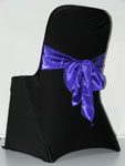Black Chair Cover - Purple Sash