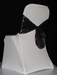 White Chair Cover - Black Sash