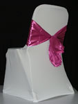 White Chair Cover - Hot Pink Sash
